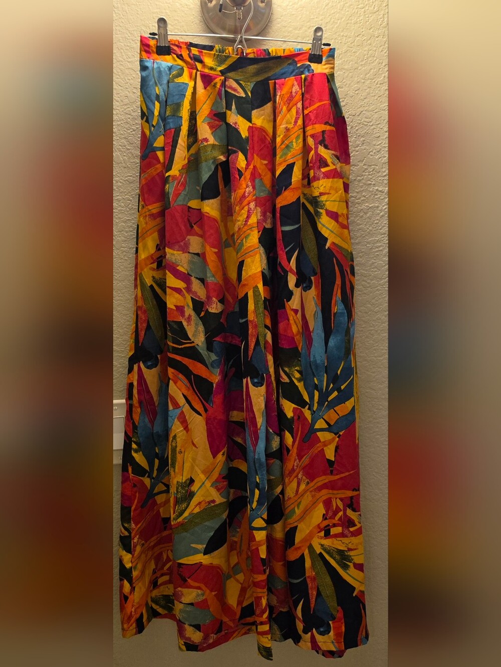 Live 4 Truth Colorful Boho Tropical Wide Leg Pants Small Dopamine Dressing